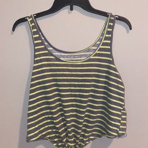 Medium striped tank top with knot on bottom